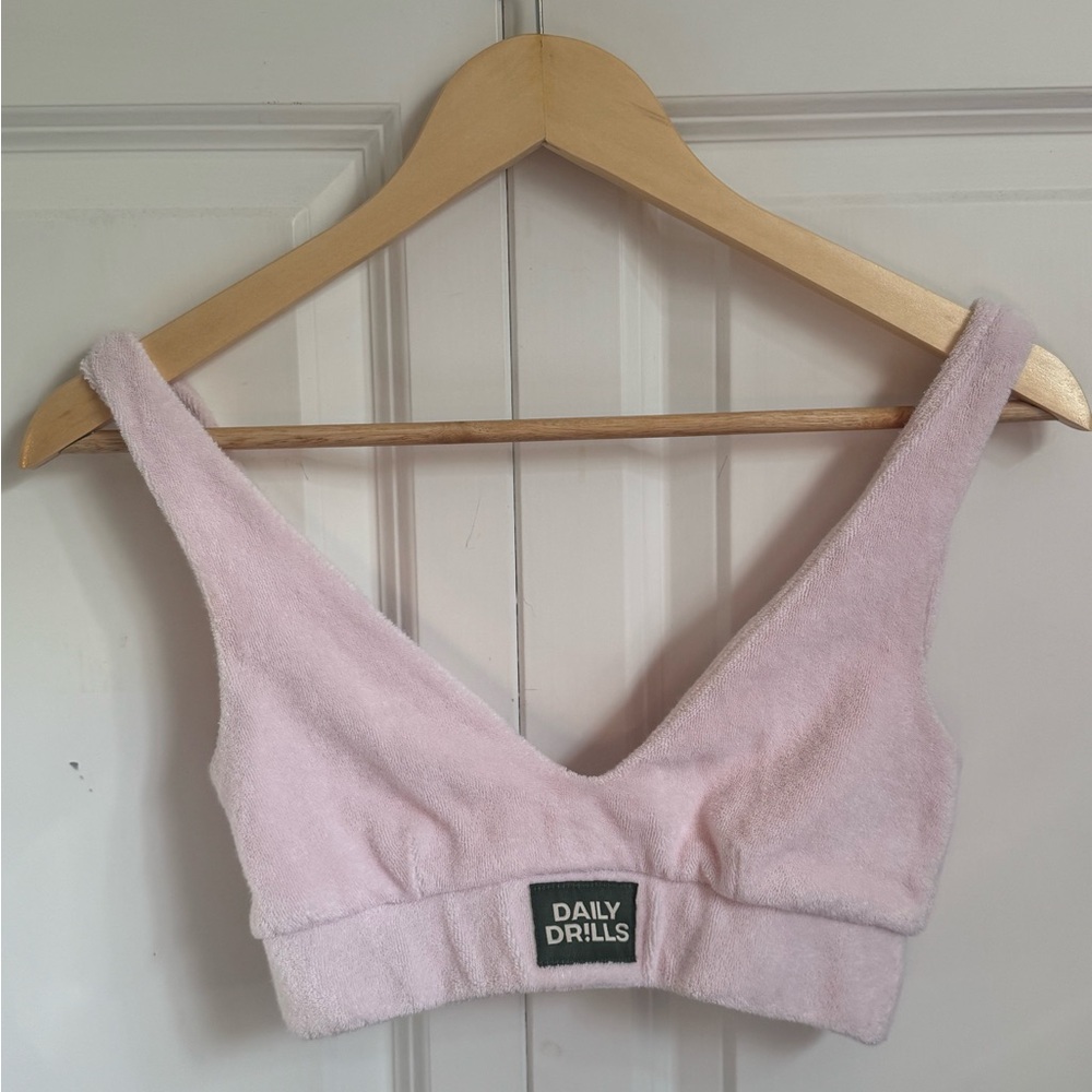 Daily Drills Soft Pink Terry Bralette - XS